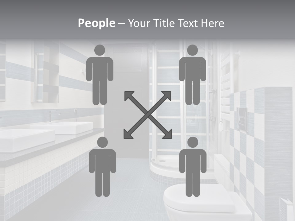 Blue And Gray Bathroom PowerPoint Template