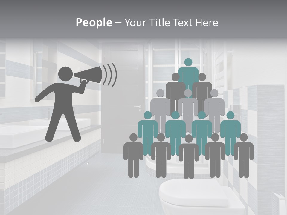 Blue And Gray Bathroom PowerPoint Template