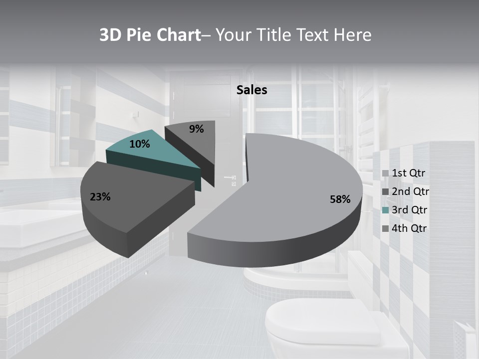 Blue And Gray Bathroom PowerPoint Template