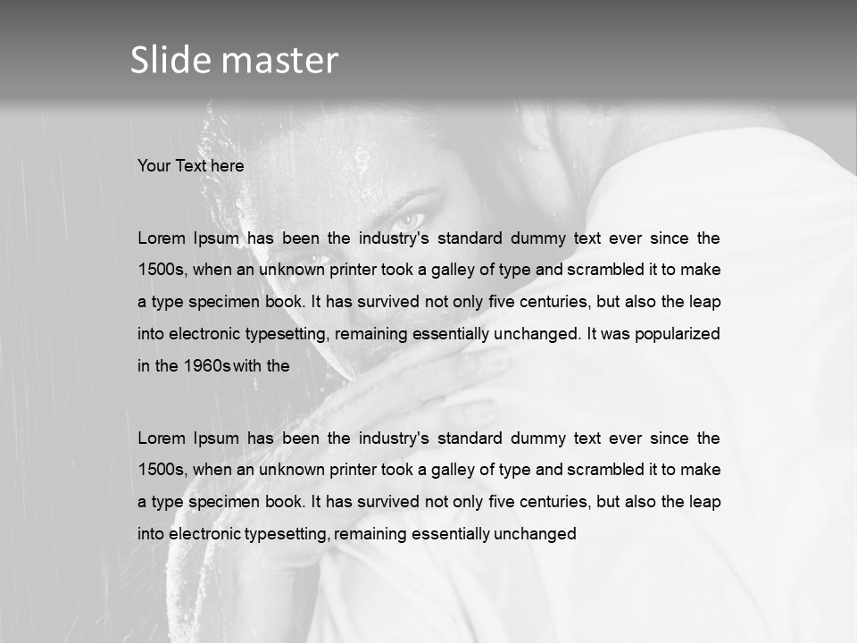 Couple In The Rain PowerPoint Template