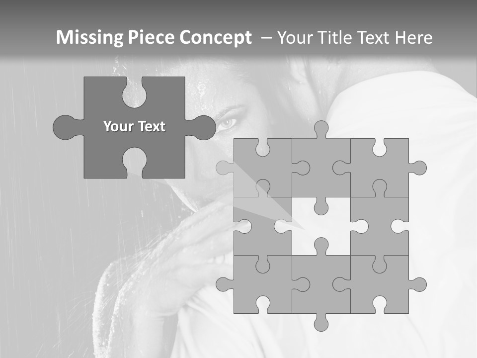 Couple In The Rain PowerPoint Template