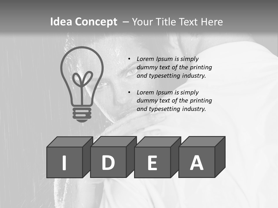 Couple In The Rain PowerPoint Template