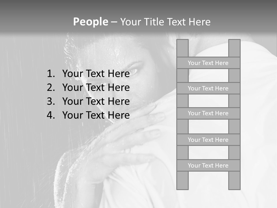 Couple In The Rain PowerPoint Template