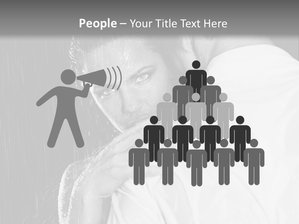 Couple In The Rain PowerPoint Template