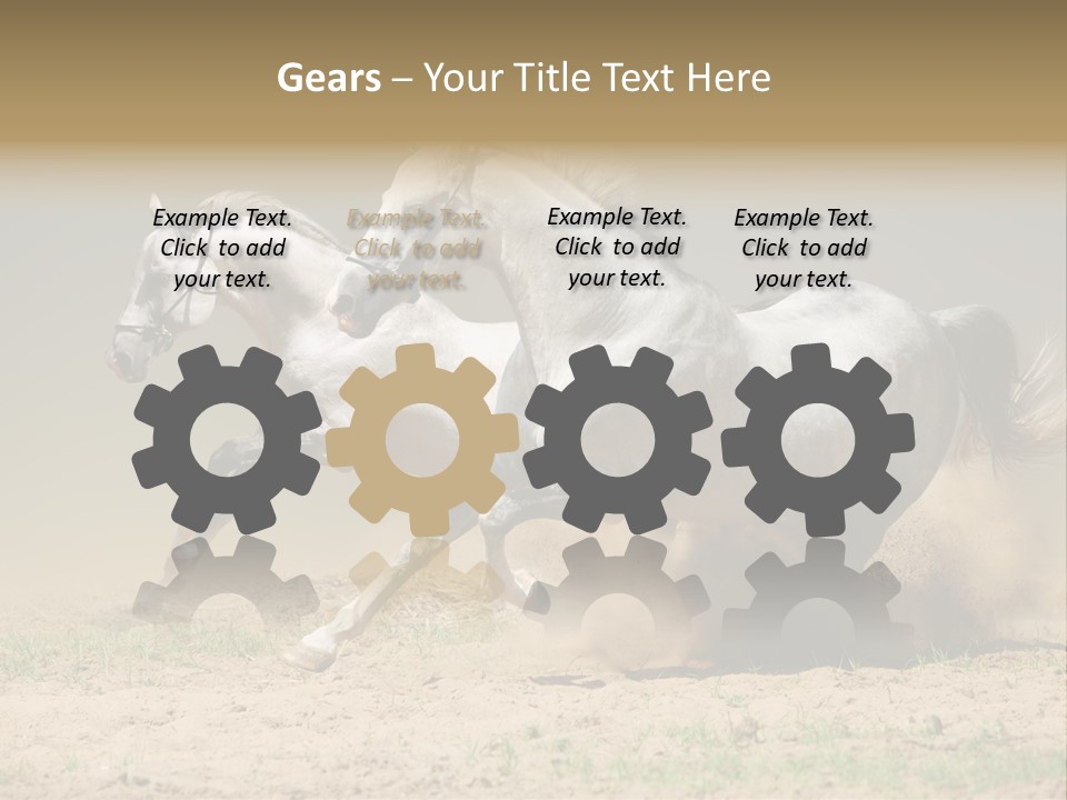 White Horses PowerPoint Template