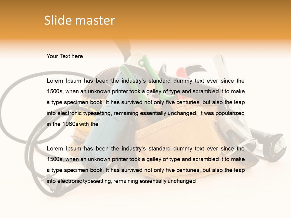 Yellow White Hammer PowerPoint Template