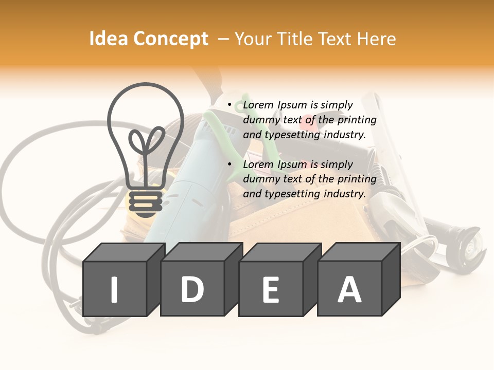 Yellow White Hammer PowerPoint Template