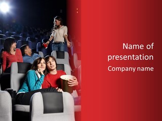 Jovenes En El Cine PowerPoint Template