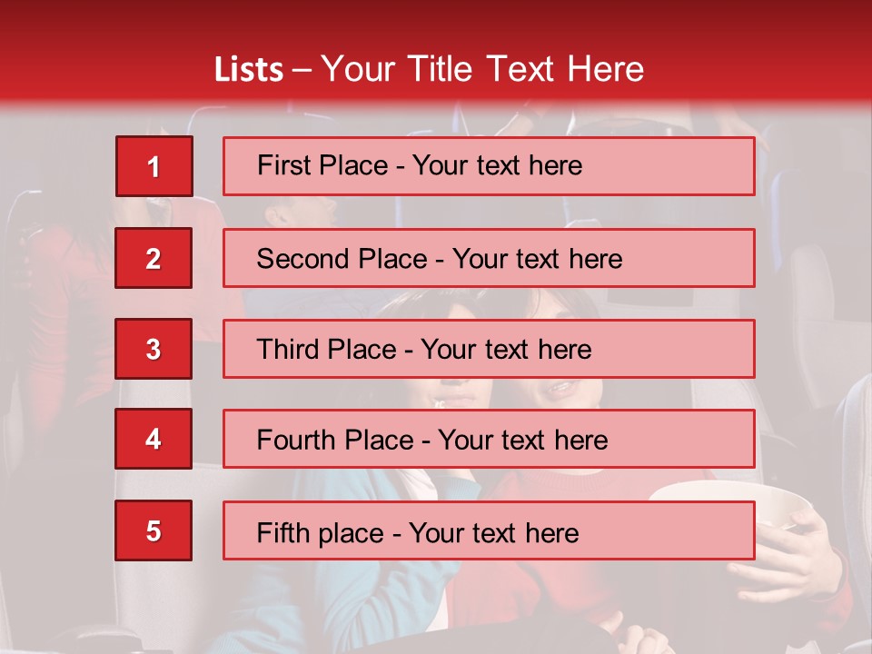 Jovenes En El Cine PowerPoint Template