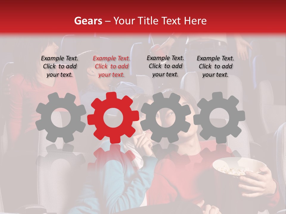 Jovenes En El Cine PowerPoint Template