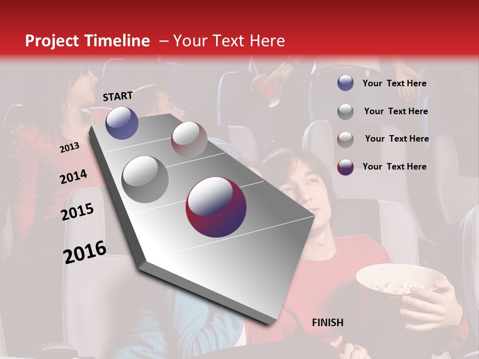 Jovenes En El Cine PowerPoint Template