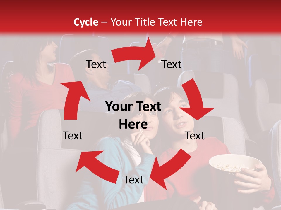 Jovenes En El Cine PowerPoint Template
