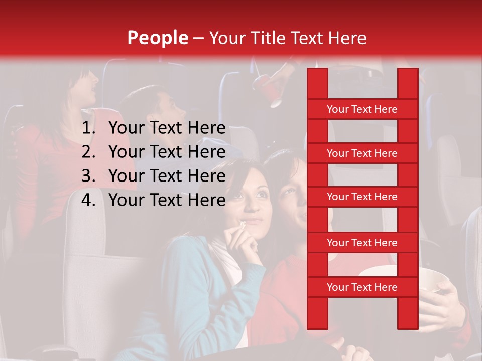 Jovenes En El Cine PowerPoint Template