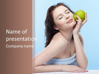 Care Brunette Wet PowerPoint Template