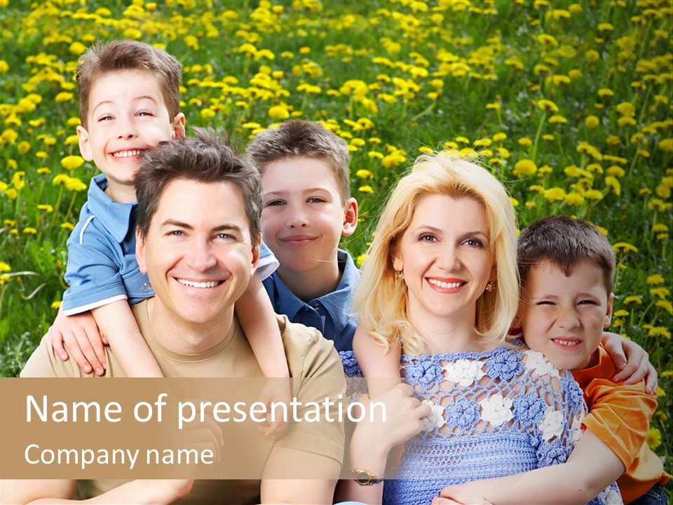 Happy Healthy Family PowerPoint Template