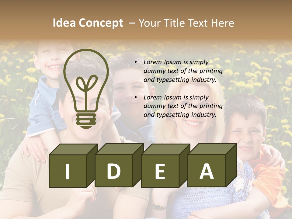 Happy Healthy Family PowerPoint Template