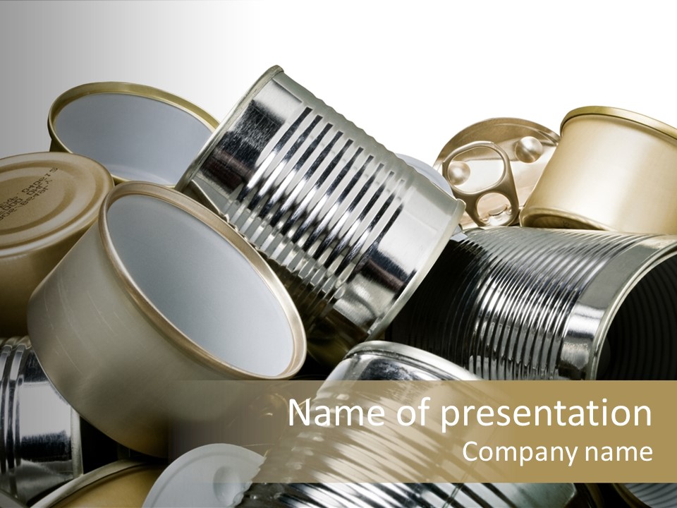 Recycle Tin Cans PowerPoint Template