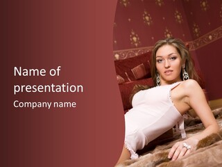 Pink Woman Face PowerPoint Template