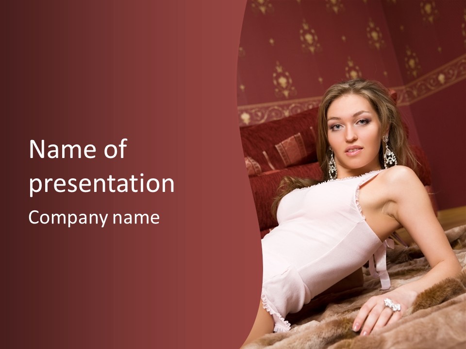 Pink Woman Face PowerPoint Template