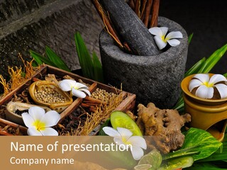 Spa Flowers PowerPoint Template