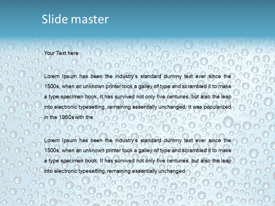 Water Drop Background PowerPoint Template