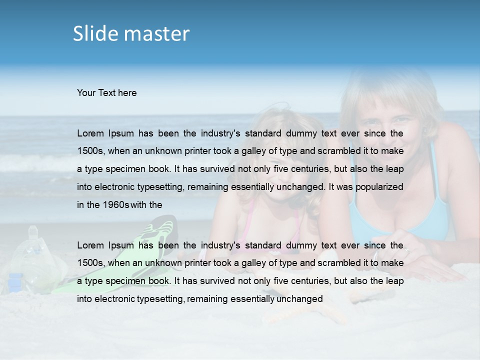 Mother Snorkeling Copy PowerPoint Template