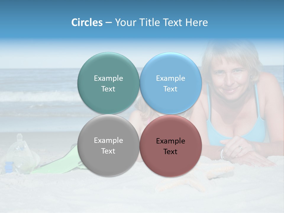 Mother Snorkeling Copy PowerPoint Template