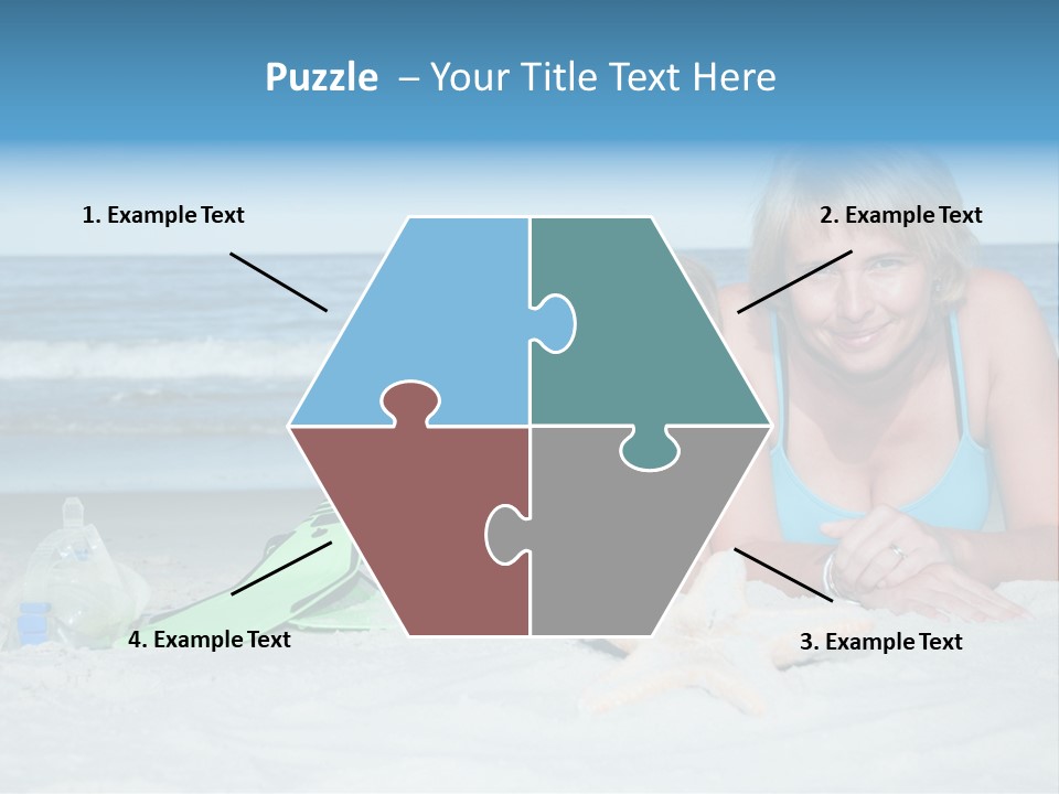 Mother Snorkeling Copy PowerPoint Template