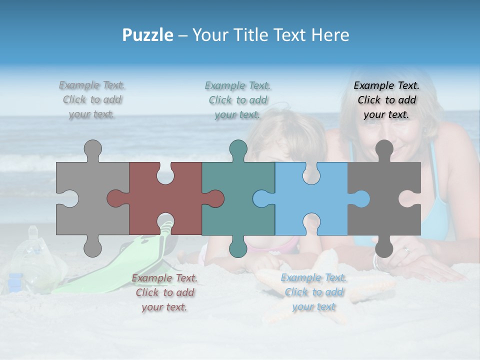 Mother Snorkeling Copy PowerPoint Template