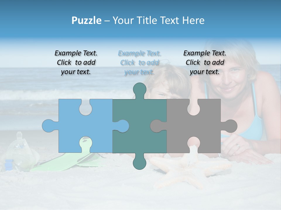 Mother Snorkeling Copy PowerPoint Template