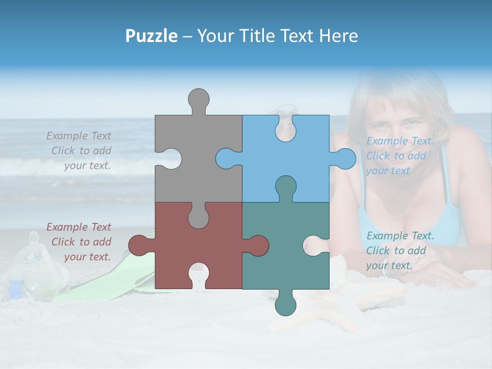 Mother Snorkeling Copy PowerPoint Template