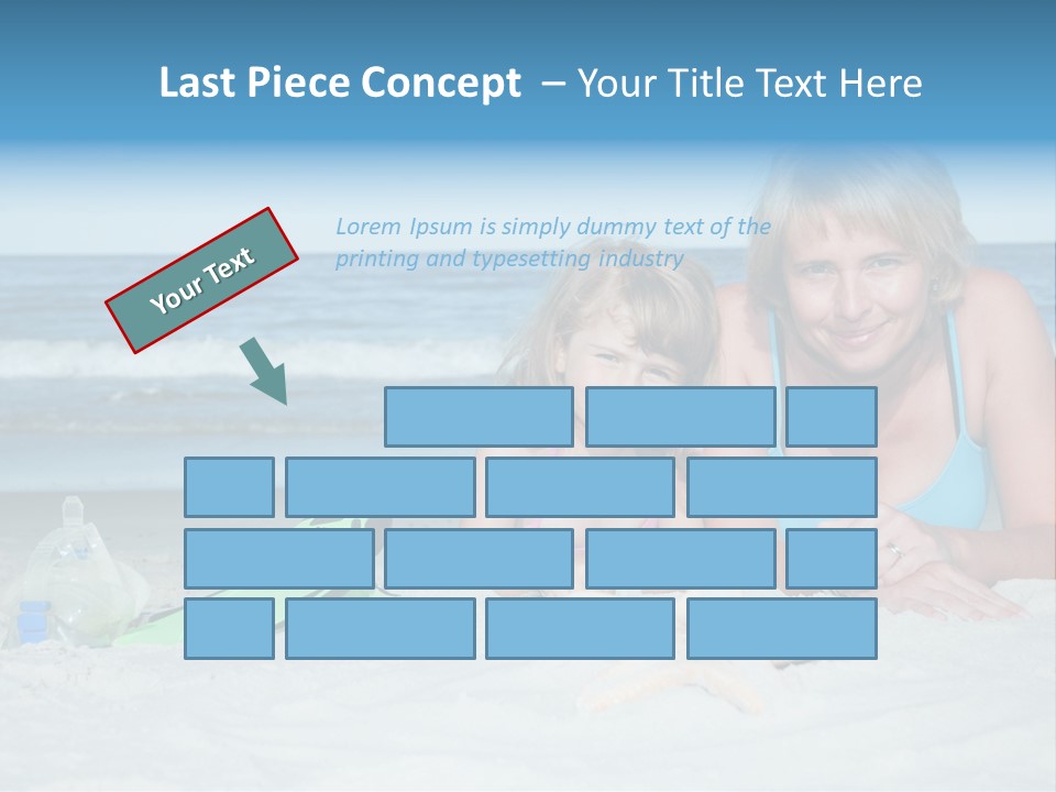 Mother Snorkeling Copy PowerPoint Template