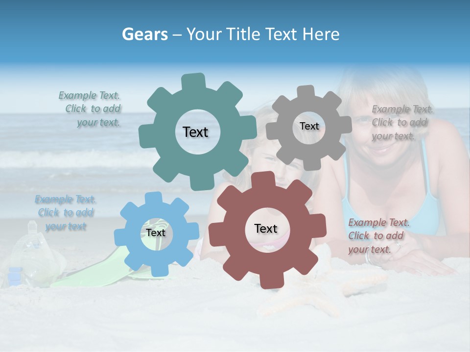 Mother Snorkeling Copy PowerPoint Template