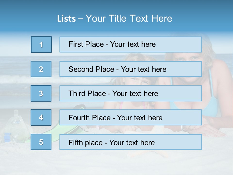 Mother Snorkeling Copy PowerPoint Template