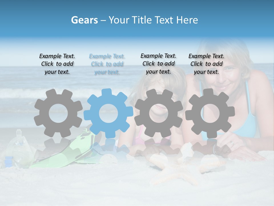 Mother Snorkeling Copy PowerPoint Template