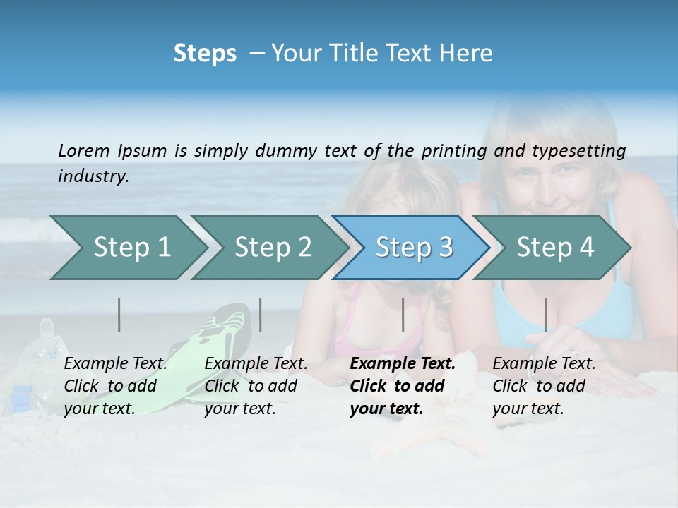 Mother Snorkeling Copy PowerPoint Template