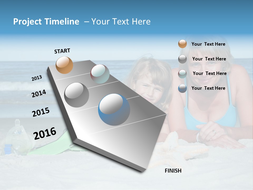 Mother Snorkeling Copy PowerPoint Template