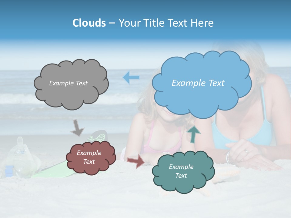 Mother Snorkeling Copy PowerPoint Template