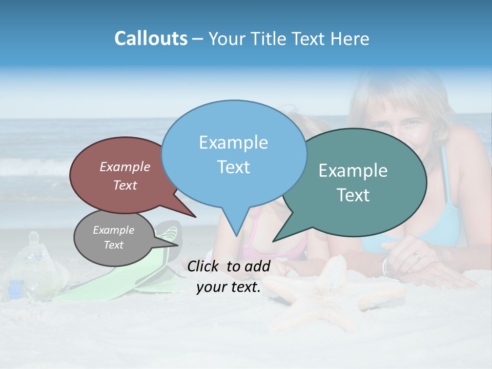 Mother Snorkeling Copy PowerPoint Template