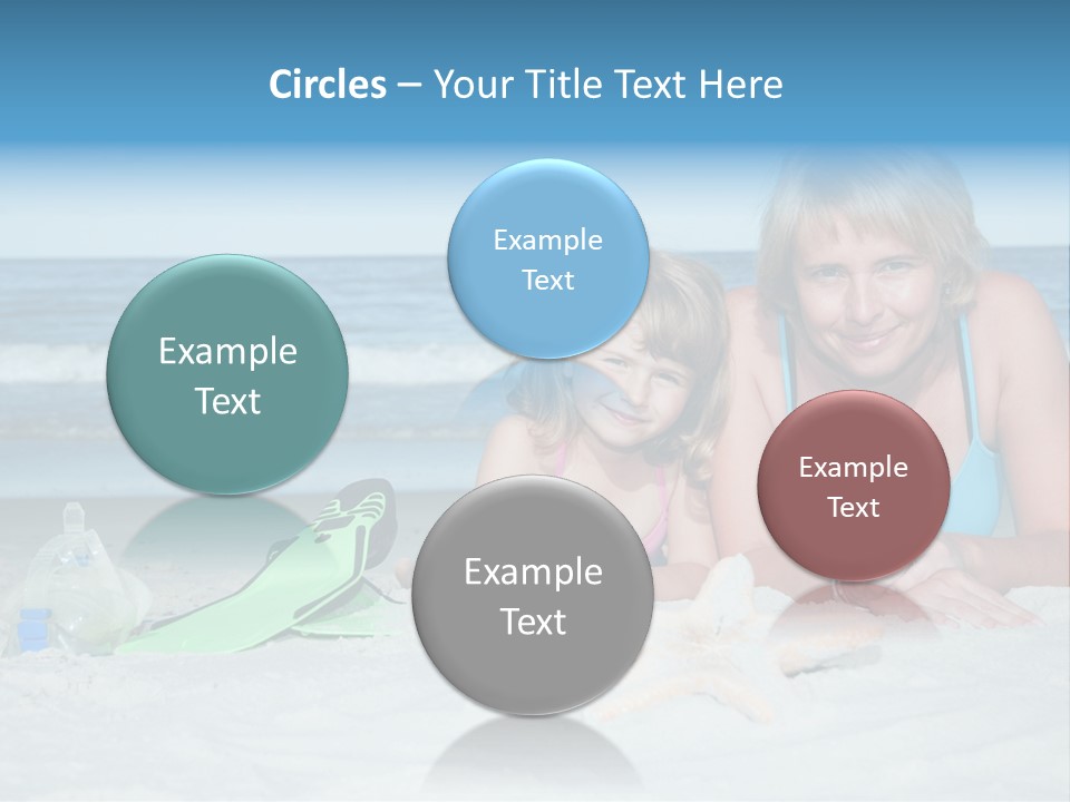 Mother Snorkeling Copy PowerPoint Template