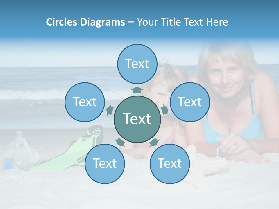 Mother Snorkeling Copy PowerPoint Template