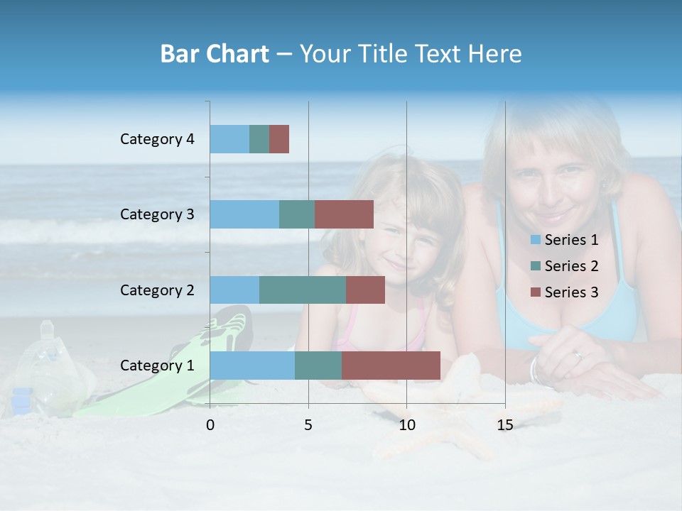 Mother Snorkeling Copy PowerPoint Template