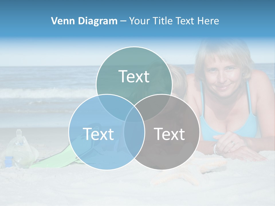 Mother Snorkeling Copy PowerPoint Template