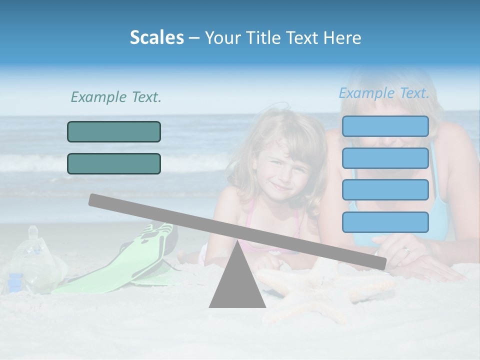 Mother Snorkeling Copy PowerPoint Template