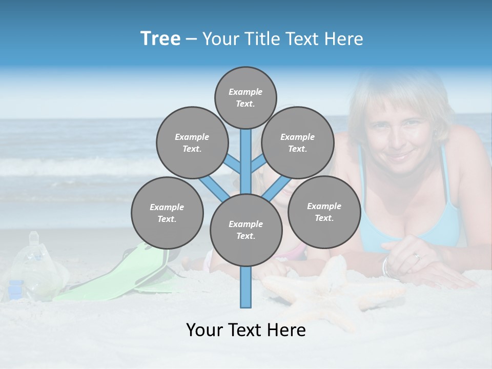 Mother Snorkeling Copy PowerPoint Template