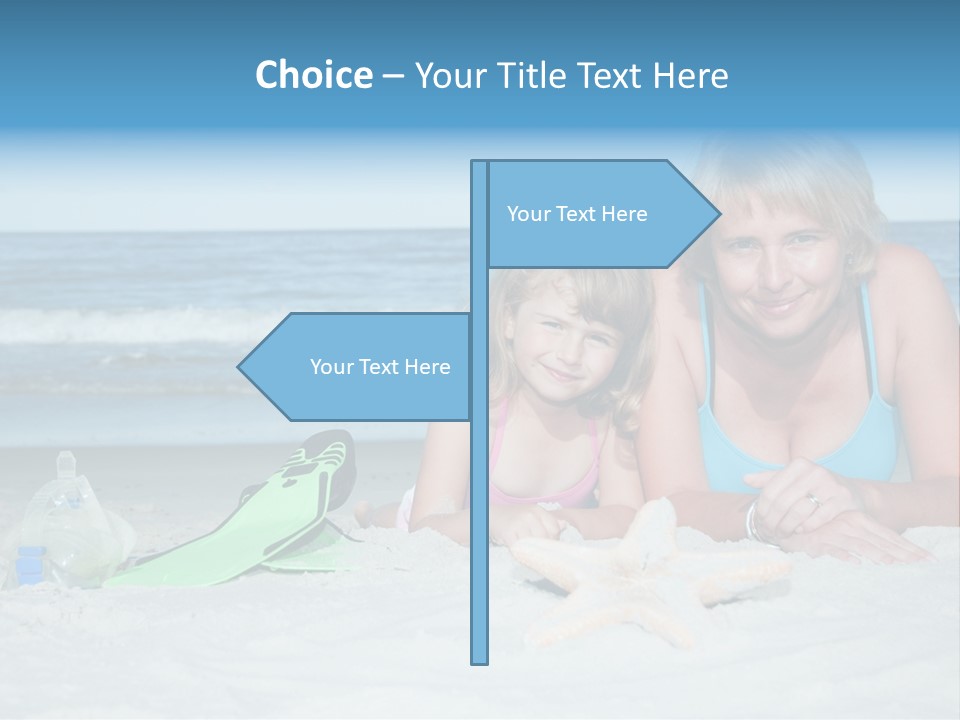 Mother Snorkeling Copy PowerPoint Template