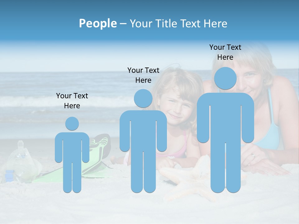 Mother Snorkeling Copy PowerPoint Template