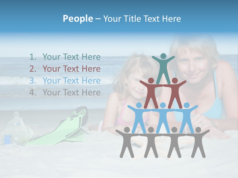 Mother Snorkeling Copy PowerPoint Template