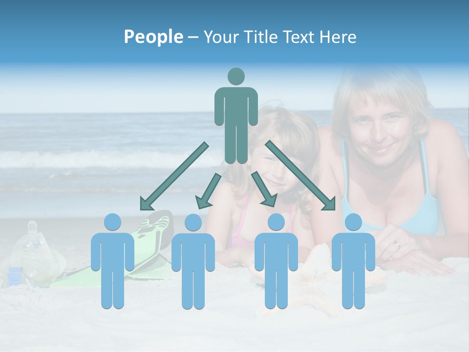 Mother Snorkeling Copy PowerPoint Template