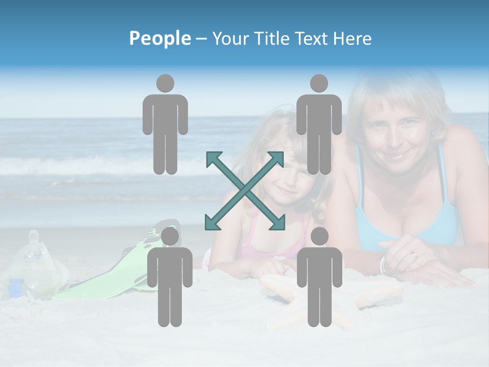 Mother Snorkeling Copy PowerPoint Template